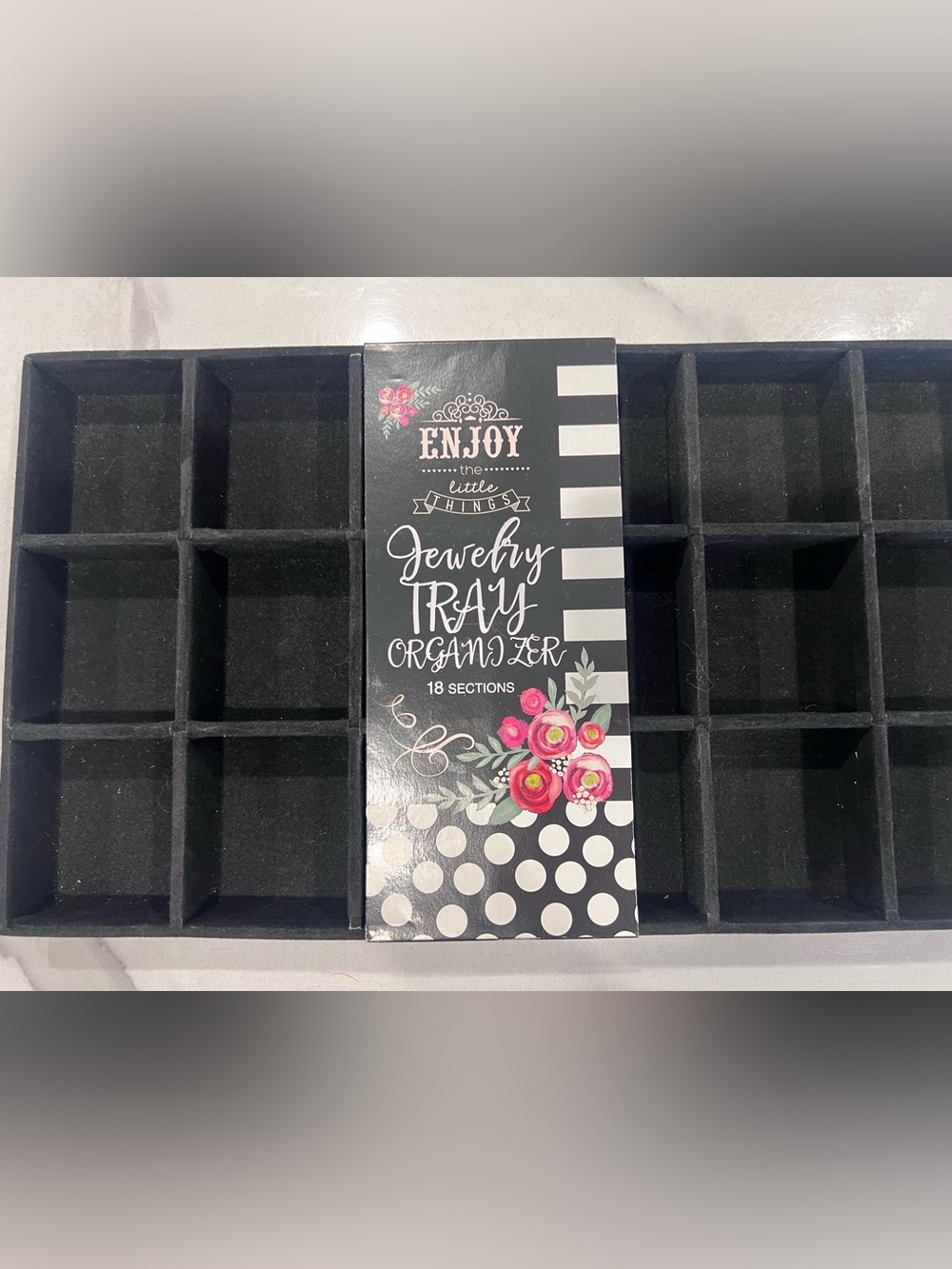 One Black Velvet Liner Jewelry 18 Sections Insert Tray